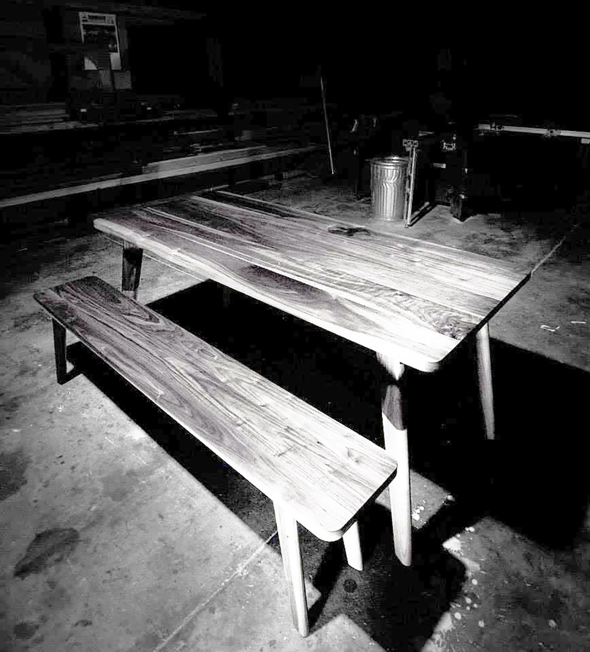 Walnut Table and Bench